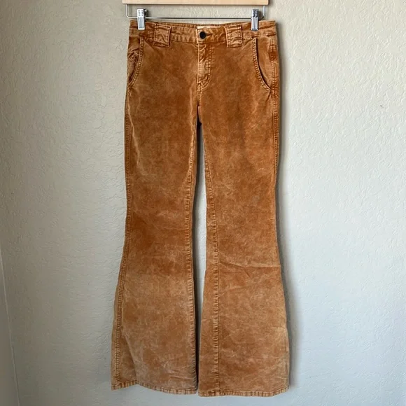 We the free low rise camel corduroy flare pants - Picture 1 of 7